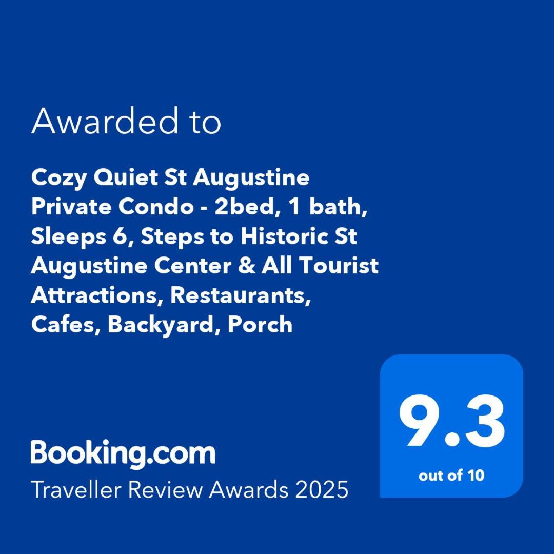 Cozy Quiet St Augustine Private Condo - 2Bed, 1 Bath, Sleeps 6, Steps To Historic St Augustine Center & All Tourist Attractions, Restaurants, Cafes, Backyard, Porch St. Augustine Exterior foto